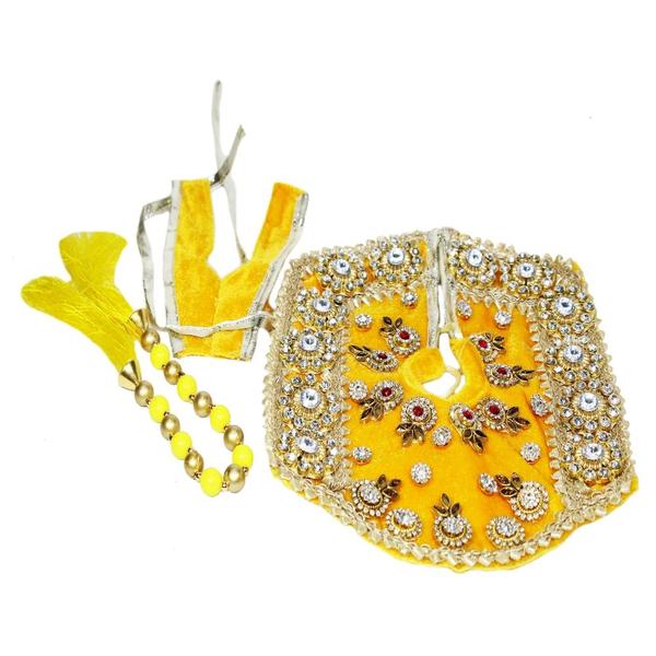 Deity Dress/Poshak for Laddu Gopal- Yellow- Size- 4