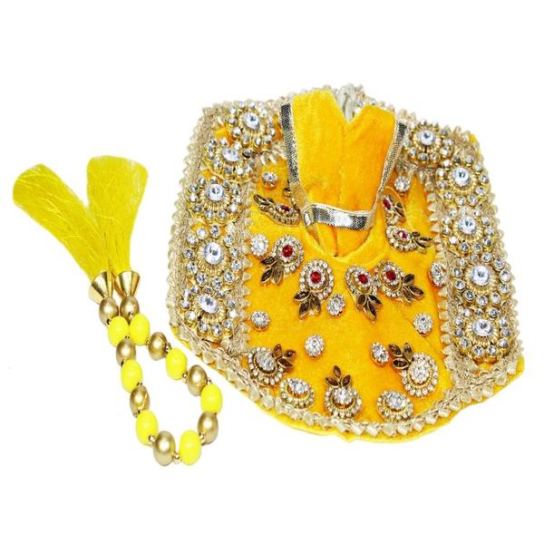 Deity Dress/Poshak for Laddu Gopal- Yellow- Size- 4