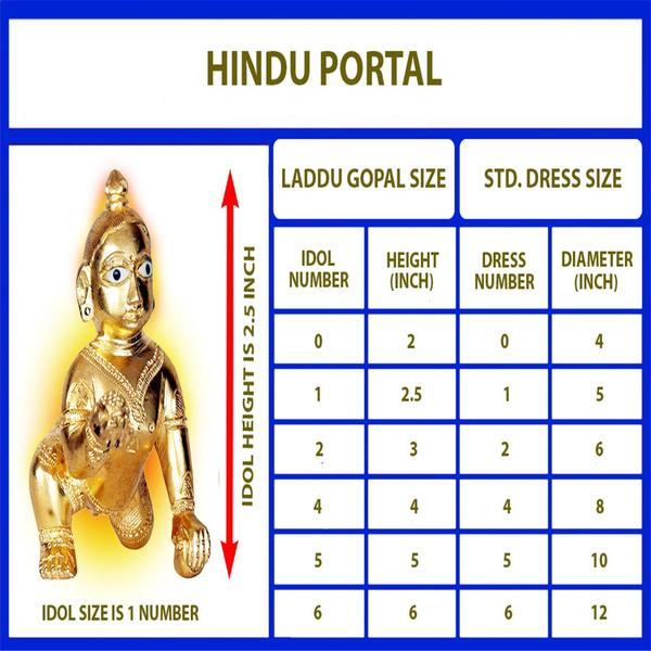 Deity Dress/Poshak for Laddu Gopal- Yellow- Size- 4