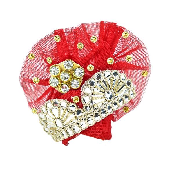 Janmashtami and Sharad Purnima Special Latest Design Laddu Gopal Dress in Red and Golden color With Mukut