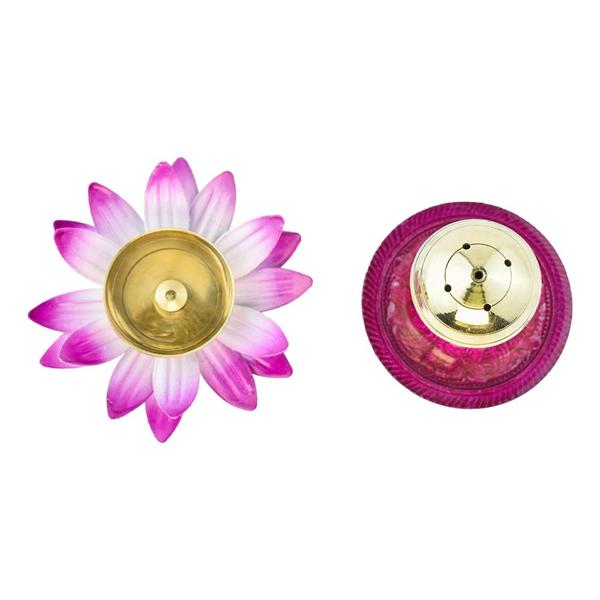 Traditional Handcrafted Brass Puja | Pooja Thali Set | A Bartan Thambulam Plate Set for Several Occasions- Cow Design Plate-Small 6 inch Puja Set(Diya Bell Dhoop Dan)