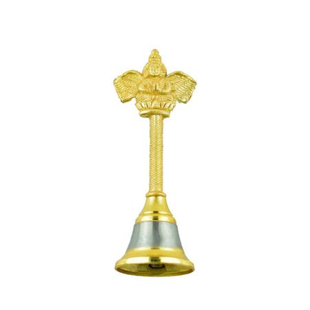 Traditional Handcrafted Brass Puja | Pooja Thali Set | A Bartan Thambulam Plate Set for Several Occasions- Cow Design Plate-Small 6 inch Puja Set(Diya Bell Dhoop Dan)