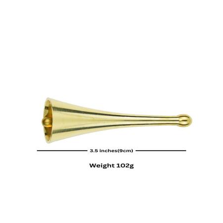 Pure Brass Cone Shape Pooja Bell Hand Bell Traditional Indian Handcrafted Bell Ghanti Brass Temple Bell for House and Prayers for Puja Mandir Bell