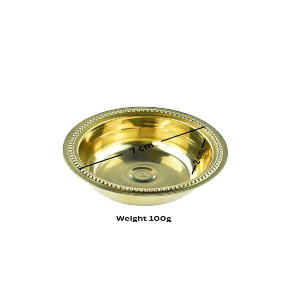 Brass Puja Dana Katori |chandhan|Kumkum|Turmeri |Sandal,Akshata Multipurpose Bowl|Brass Thali for Temple, Festivals|Home|katori Dana-Dotted Bowl