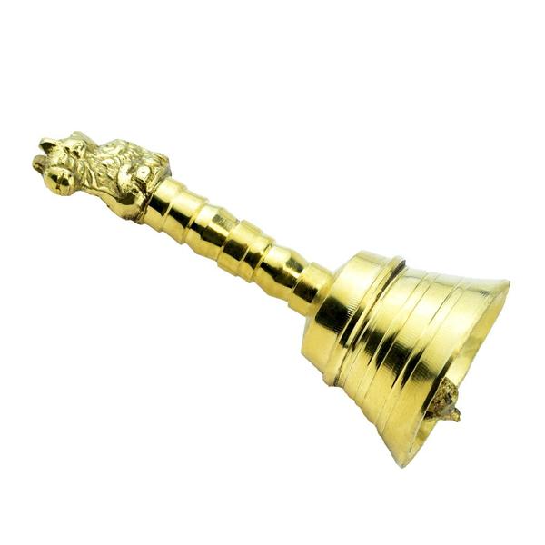 Traditional Brass Bell | Ghanti for Pooja | Worship for Temple Home Nandi Bell Height 4.5 inch (195gm)
