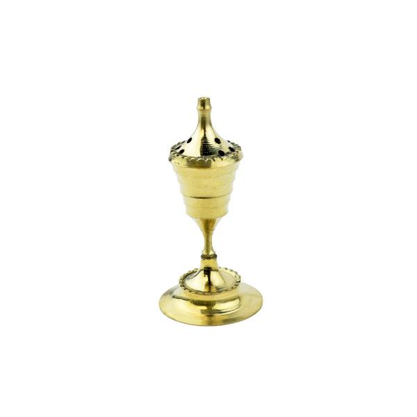 Lantern Pure Brass Incense Holder Agarbatti Stand with/Holder, Agardaan with Plate for Your Mandir, Home & Office Decoration Item 3 inches