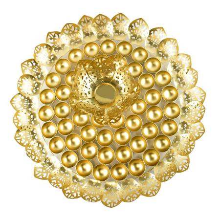 Chappan Bhog Thali/Decorative Poojan Thali for Temple and Pooja Room Decor- Traditional Pooja Thali-56 Bhog Thali for Laddu Gopal Dimensions-Dia 21x21 & Height-8"