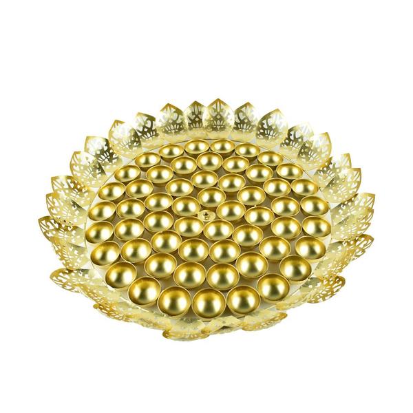 Chappan Bhog Thali/Decorative Poojan Thali for Temple and Pooja Room Decor- Traditional Pooja Thali-56 Bhog Thali for Laddu Gopal Dimensions-Dia 21x21 & Height-8"