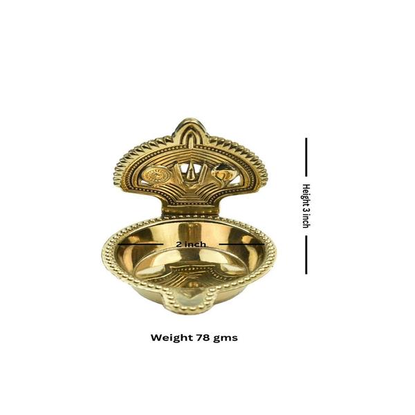 Pure Brass Kamakshi Tilak Diya, Diwali Decoration Items for Home , Diwali Deepak for Pooja Shankh Chakra Kuber Diya for Gift for Women , Housewarming, Wedding, Cooperate Gift Item