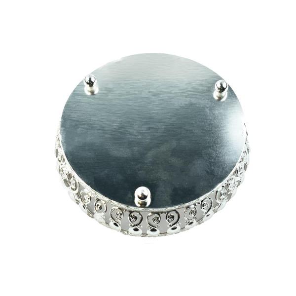 Silver Mina Tray - Painted with Pichwai Art