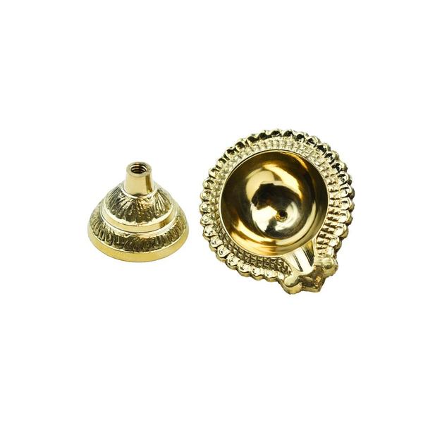 Brass Dhan Kuber Diya With Stand for Daily Puja & Festival Time, Traditional Kuber Deepak for Home,Temples,Office, Festive Gifts|Unique Decorative Item 94Gms