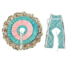 Laddu Gopal Krishna Poshak, God,kahna ji Dress, Sky Blue And Pink With Patka Size 6 Inches