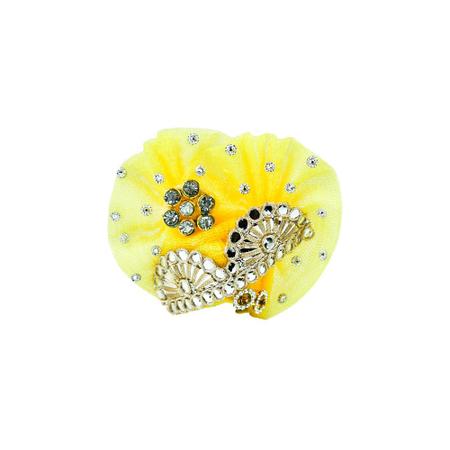 Laddu Gopal Yellow Heavy Dress With Pagdi , Krishna Dress, Kanhaji Dress Size 6 inches