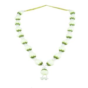 Artificial Light Green Rose Flower Garland For Photo Frame Handmade Gulab Pearl Moti Mala for God Idol Photo, Bhagwan Murti and Loved Ones| Size 18 Inces