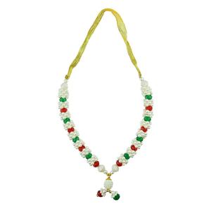 Handmade Artificial White Pearl Garland/Moti Mala for Photos, Home & Temple Decoration. (Length - 8 Inches)
