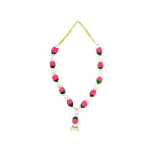 Mala/ Garland Pink Lotus Flower Mala for Photo Frames and God Idols/Midium Size Flower Garland Size - 9 Inches