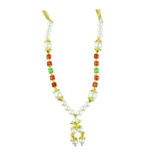 Mala/ Garland  Artificial White Pearl Moti Beads Mala Haar for God Idol and Loved Ones Size 8 Inches