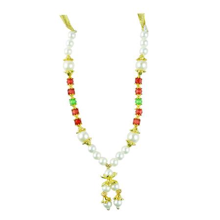 Mala/ Garland  Artificial White Pearl Moti Beads Mala Haar for God Idol and Loved Ones Size 8 Inches