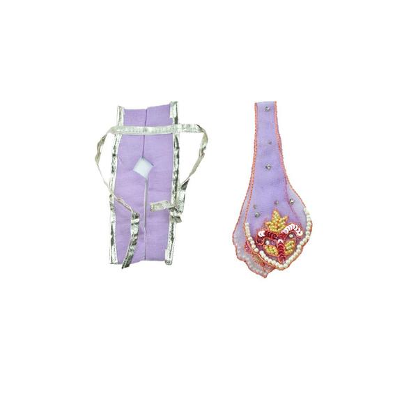 Laddu Gopal Heavy Janamashtmi Purple Dress with Pagdi, Patka And Choli | Ladoo Gopal Dress l Kanha Ji Poshak (Size 8inch)