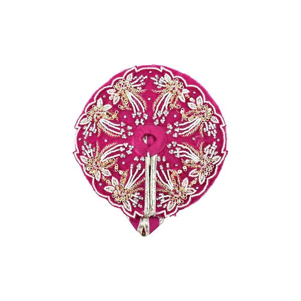 Laddu Gopal Poshak with Pagdi l Ladoo Gopal Dress l Bal Gopal l Kanha Ji Thakur Ji Heavy Dress (Deep Pink, Size 6inch)