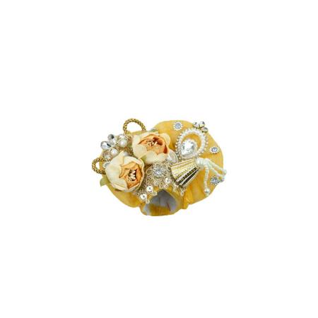 Laddu Gopal Poshak Thakur Ji Yellow Dress Heavy Flowers Designer Dress for Kanha Ji Fancy Dress for Bal Krishna Janmaasthmi Special for Ladoo Gopal Ji (Size 8 inch)