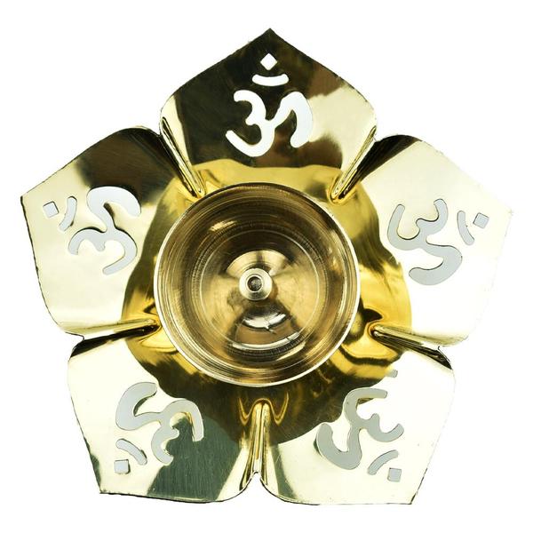 Brass Om Lotus Diya