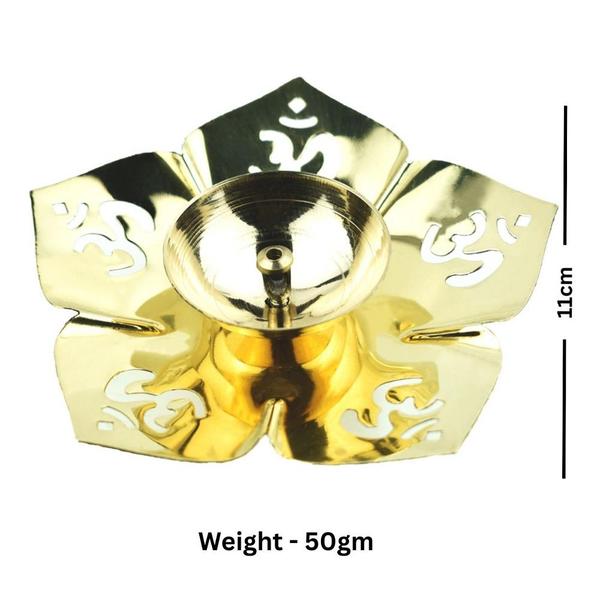Brass Om Lotus Diya