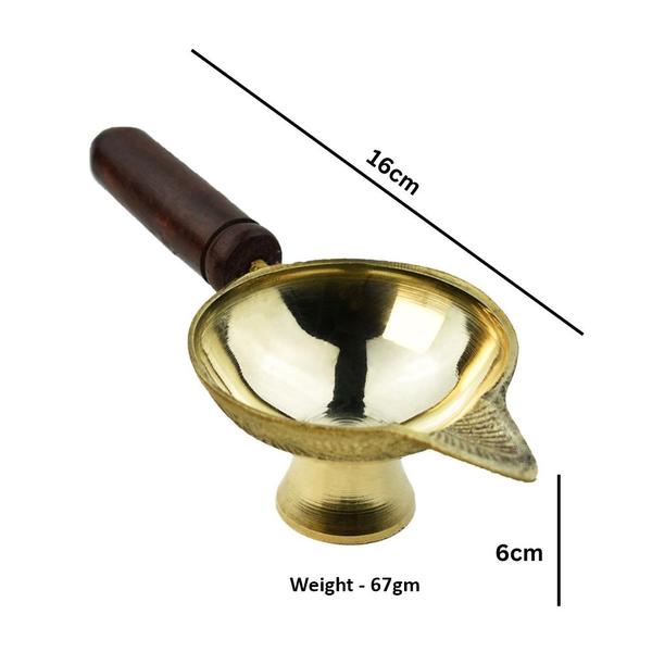 Kapoor Aarti Diya with Wooden Handle
