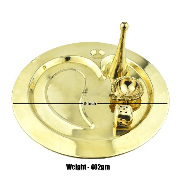 Brass OM Pooja Thali Set 9inch