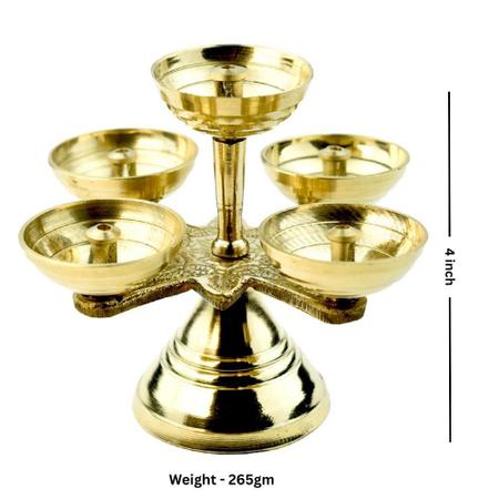 Brass 5 Wick Oil Lamp