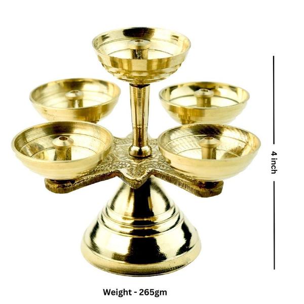 Brass 5 Wick Oil Lamp