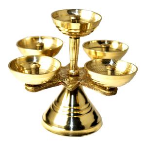 Brass 5 Wick Oil Lamp