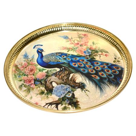 Brass Peacock Pooja Thali 11inch