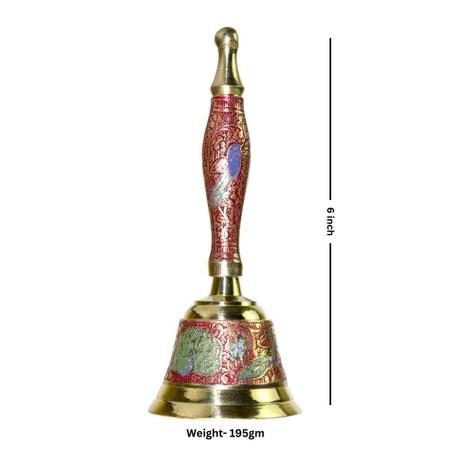 Handcrafted Brass Pooja Bell with Traditional Art