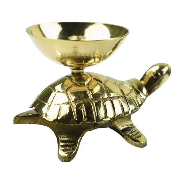 Handcrafted Brass Turtle Diya for Pooja & Vastu