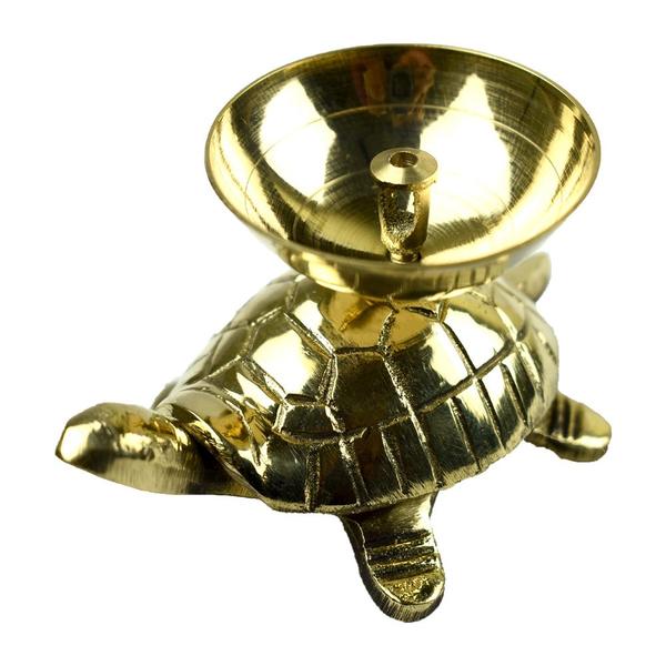 Handcrafted Brass Turtle Diya for Pooja & Vastu