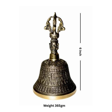 Antique Finish Brass Buddhist Vajra Bell