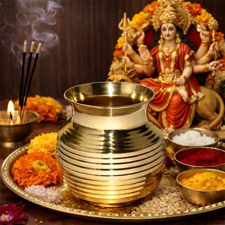 Pure Brass Plain Pooja Kalash