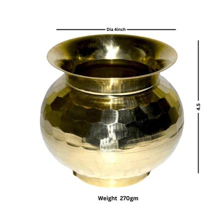 Diamond Cut Brass Kalash